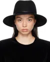 Valentino Black Vlogo Wool & Calf Fedora In Ww9 Nero/nero/black