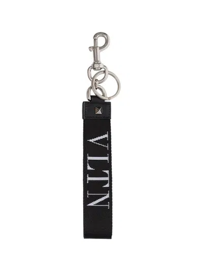 Valentino Garavani Black Vltn Logo Keyring