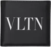 Valentino Black 'vltn' Wallet In 0ni Nero/bianco