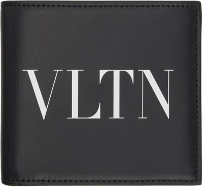 Valentino Garavani Black 'vltn' Wallet In Nero/bianco