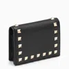 VALENTINO GARAVANI VALENTINO BLACK WALLET IN GRAINED LEATHER WOMEN