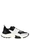 Valentino True Act Leather-trimmed Mesh And Rubber Sneakers In Blackwhite