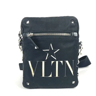Pre-owned Valentino Garavani Valentino Black White Nylon Pochette Shoulder Bag () In Black, White