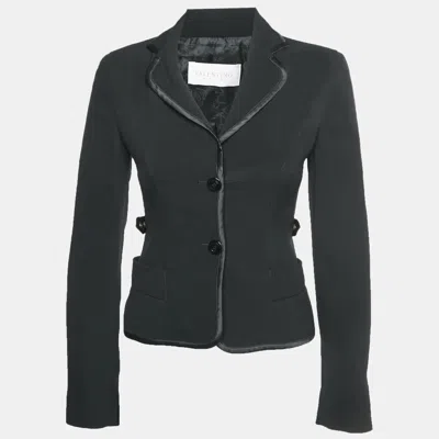 Pre-owned Valentino Black Wool Belt Detail Single Breasted Blazer S