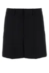 Valentino Garavani Black Bermuda Shorts With Vlogo Print In Toile Iconographe Man