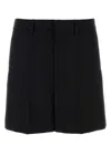 Valentino Garavani Black Bermuda Shorts With Vlogo Print In Toile Iconographe Man In Black