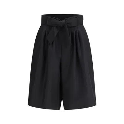 Valentino Black Wool Bermuda Shorts