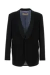 Valentino Wool Blazer With Back Vent And Flap Pockets In Black