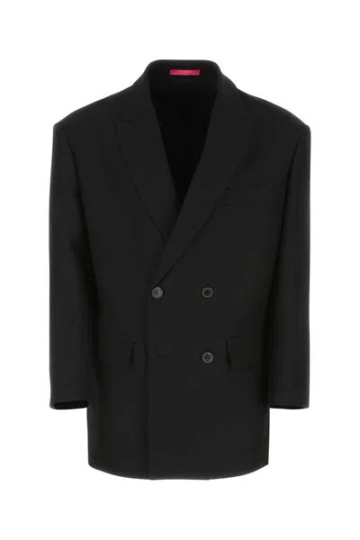 Valentino Black Wool Blend Blazer In 0no