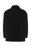 Valentino Black Wool Blend Coat In 0no