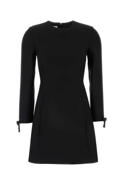 VALENTINO BLACK WOOL BLEND DRESS