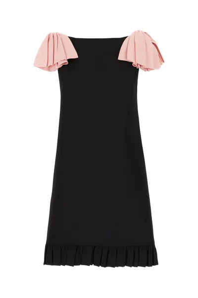 Valentino Crepe Mini Dress In Black