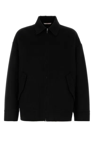 VALENTINO BLACK WOOL BLEND OVERSIZE JACKET
