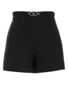 Valentino Black Crepe Couture Shorts In Nero