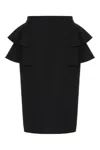 Valentino Couture Crepe High-waisted Skirt With Ruffle Detail In Black