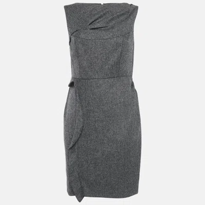 Pre-owned Valentino Black Wool Blend Sleeveless Short Dress M