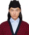 Valentino Black Wool Cap