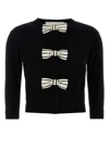 Valentino Garavani Women Black Wool Cardigan