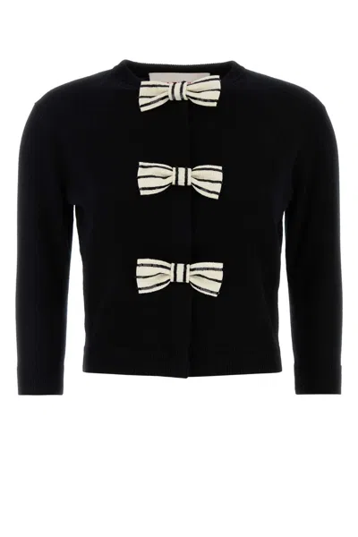 Valentino Cardigan In Lana Nera Donna In Black