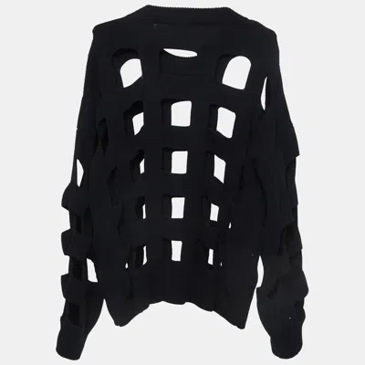 Pre-owned Valentino Black Wool Cut-out Jumper M