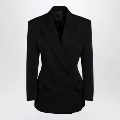 VALENTINO BLACK WOOL DOUBLE-BREASTED JACKET