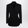 Valentino Wool Jacket Tailored Peak Lapels In Black