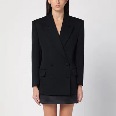VALENTINO VALENTINO BLACK WOOL DOUBLE-BREASTED JACKET