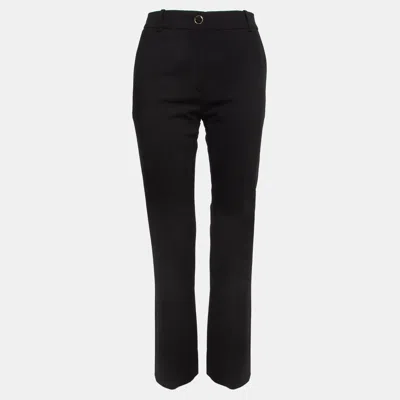 Pre-owned Valentino Black Wool Flared Trousers S