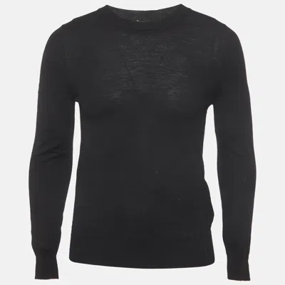 Pre-owned Valentino Black Wool Knit Long Sleeves Sweater M
