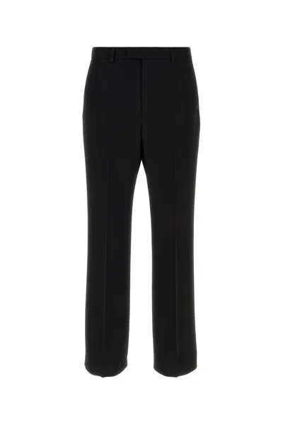 Valentino Virgin Wool Straight-leg Trousers In Black