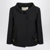 Valentino Wool Silk Jacket Front Pockets Detail In Black