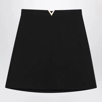 Valentino Black Wool Silk Mini Skirts