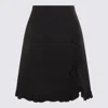 Valentino A-line Midi Skirt Ruffle Detail In Black