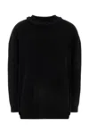 Valentino Off-shoulder Cable Wool Sweater In Black