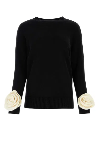 Valentino Black Wool Sweater In Neroavorio
