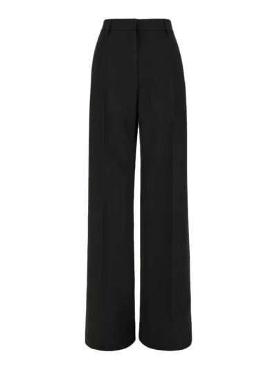 VALENTINO BLACK WOOL WIDE-LEG PANT