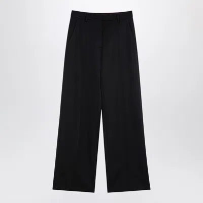 VALENTINO BLACK WOOL WIDE TROUSERS
