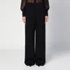 Valentino Virgin Wool Wide-leg Tailored Trousers In Black