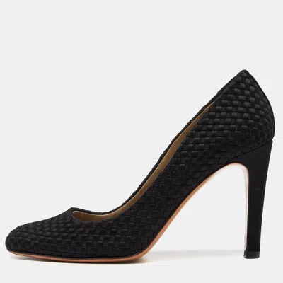 Pre-owned Valentino Garavani Black Woven Leather Pumps Size 37
