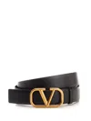 VALENTINO GARAVANI BLACK/GOLD VLOGO BELT
