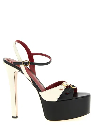 Valentino Garavani Blackwhite Ankle Strap Heels
