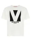 Valentino Mens Avorio Logo-print Crew-neck Cotton-jersey T-shirt In Blackwhite