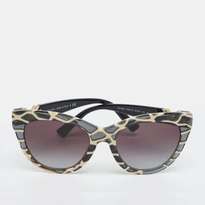 Pre-owned Valentino Black/white Gradient Va 4089 Frame Cat Eye Sunglasses