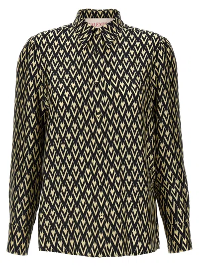 VALENTINO BLACKWHITE LOGO PRINT SHIRT