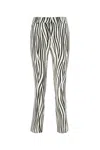 Valentino Zebra-print Wool-blend Straight-leg Pants In Blackwhite