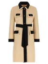 Valentino Blackwhite Wool Coat In Neutral