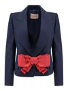 Valentino Tailored Bow-detail Jacket Crafted From Lightweight Viscose