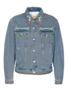 Valentino Denim Jackets Embroideries In Blue