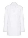 Valentino Single Breast Cotton Jacket In White