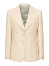 Valentino Single-breasted Long-sleeved Blazer In Grey